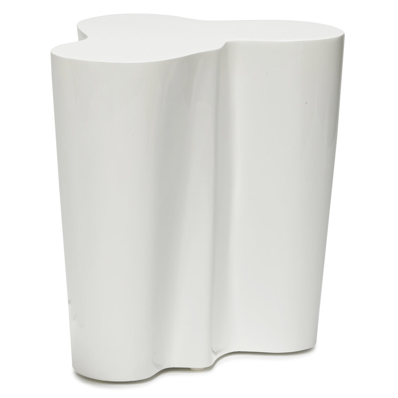 Orgo End Table, White Lacquer, 18" H x 18" W x 15" D