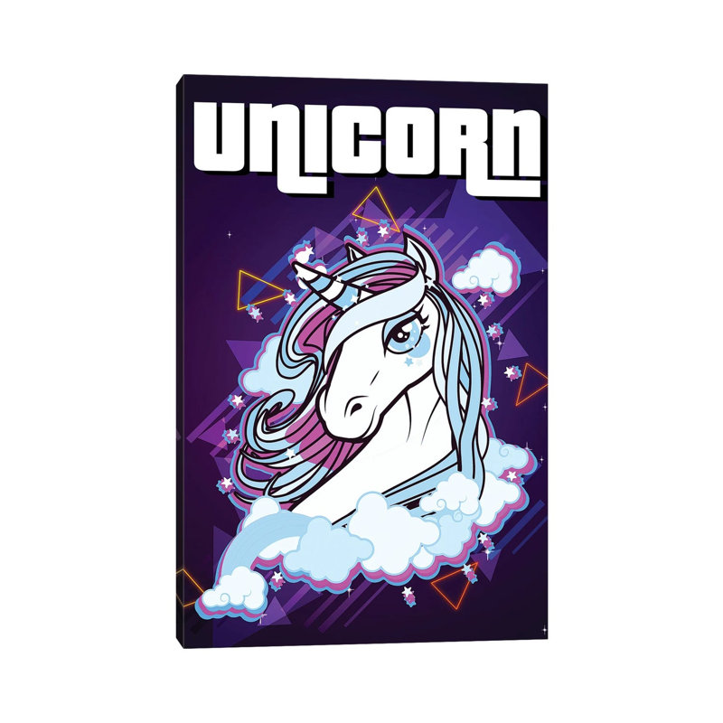 Unicorn Retro II by Gab Fernando - Wrapped Canvas Gallery-Wrapped Canvas Giclée, 20.32 cm H x 30.48 cm W