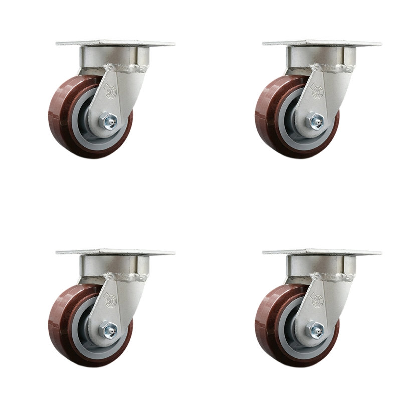 Kingpinle Poly on Polyolefin Swivel Top Plate Caster
