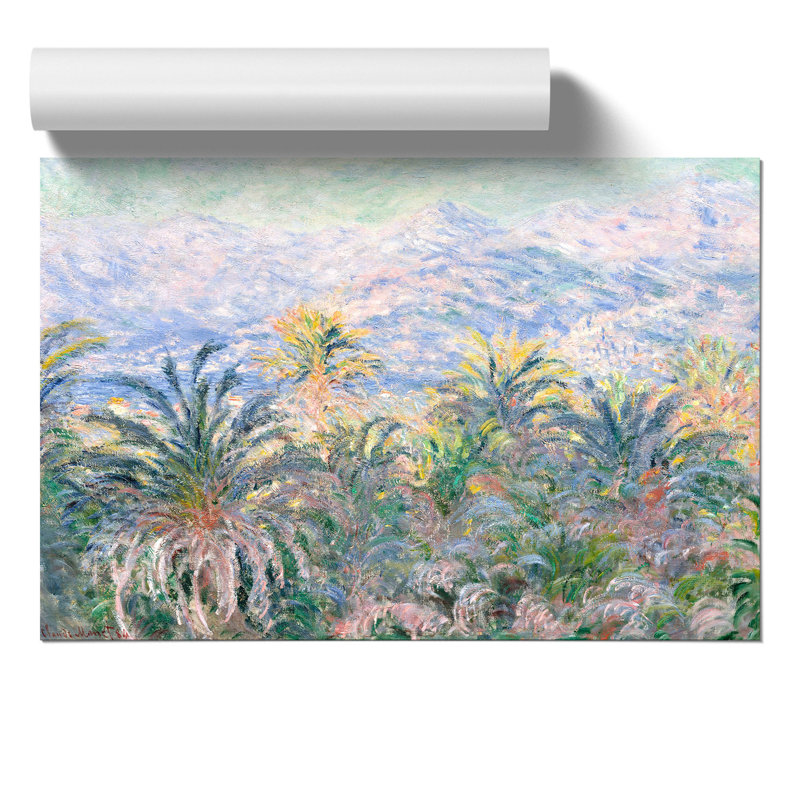 Palm Trees At Bordighera by Claude Monet - No Frame Painting, 42cm H x 59cm W x 0.1cm D