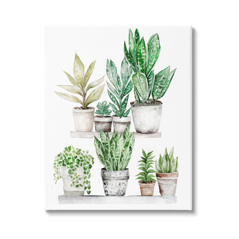 "Au-778", toile mélangée de plantes de lierre sur toile par Ziwei Li, impression, H 20 po x l 16 po x P 1,5 po