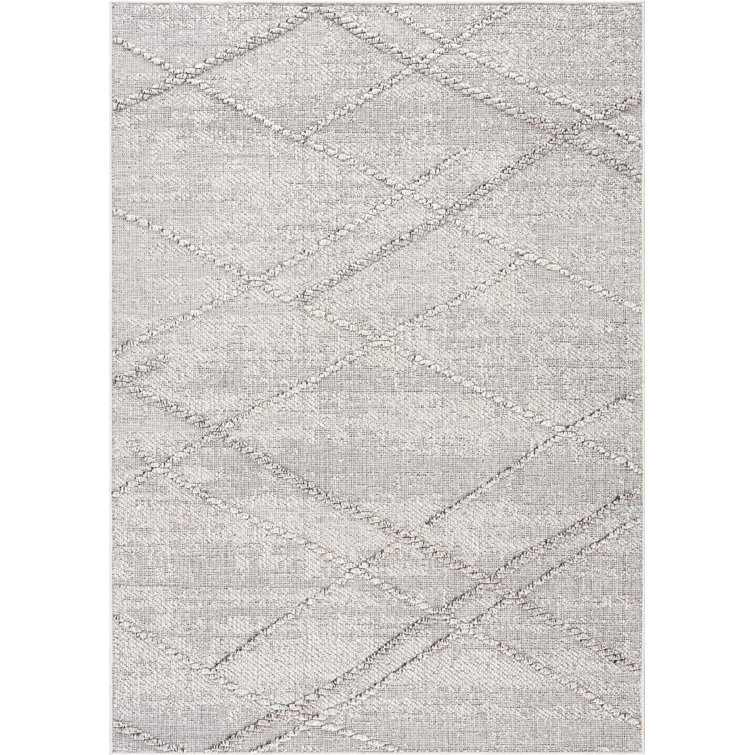 Voluntown Geometric Outdoor Gray Area Rug