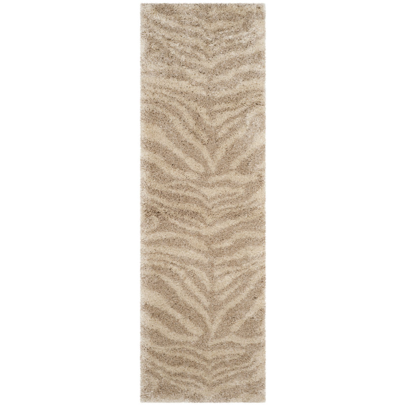 Tapis ivoire / beige Chantaye, Tapis de couloir 2 pi 3 po x 9 pi