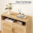 Natural Rattan Shoe Storage Cabinet, Shoe Cabinet with Adjustable Shelves