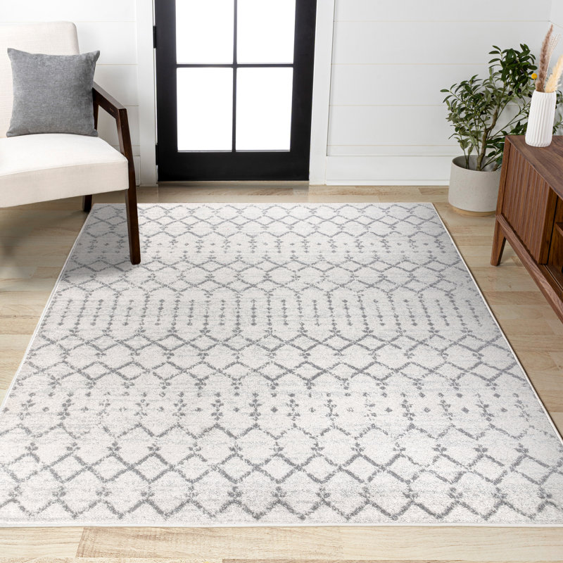 Tapis crème / gris Kateshia, Rectangle 7 pi 9 po x 10 pi
