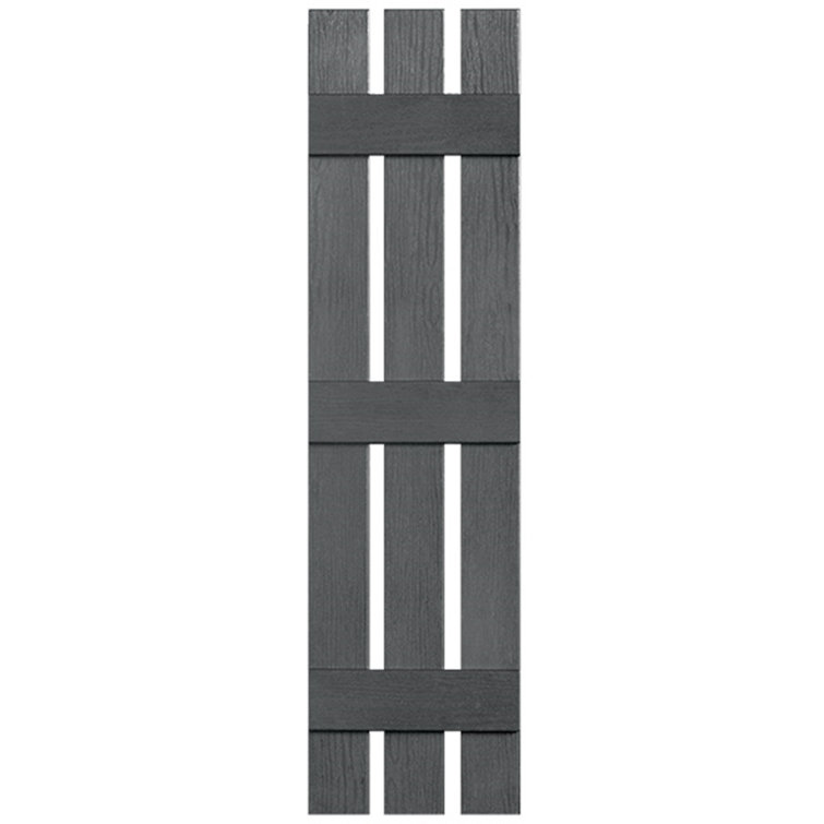 Three Batten, Three Board Open Vinyl Shutters Pair