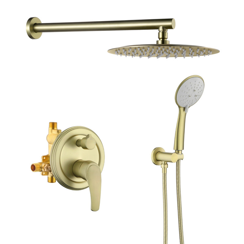 All-In-One Kit with Rough in-Valve, Brushed Gold