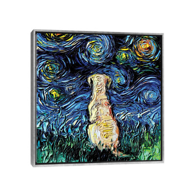 «Yellow Labrador Night» par Aja Treves - reproduction d'art