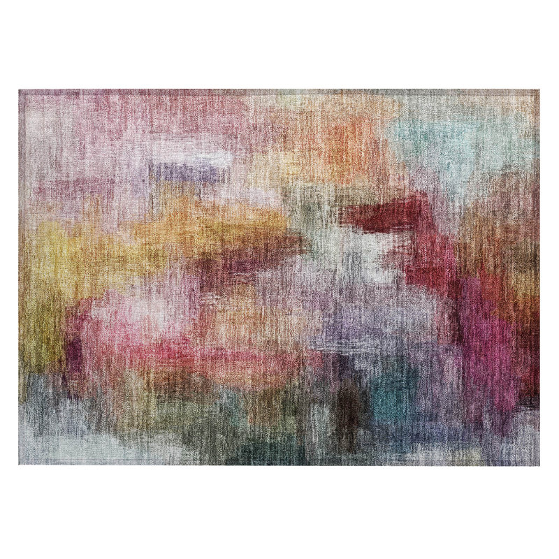 Machine Washable Indoor/Outdoor Chantille ACN2738 Modern Rug, 1'8" x 2'6", Garnet