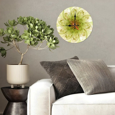 10" Round Wooden Wall Clock, Silent Quartz Movement, UV-Printed Design, Battery Operated