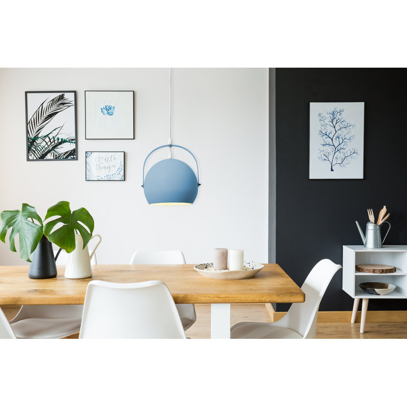 Emma Dome Pendant Light, 1 Light, Blue