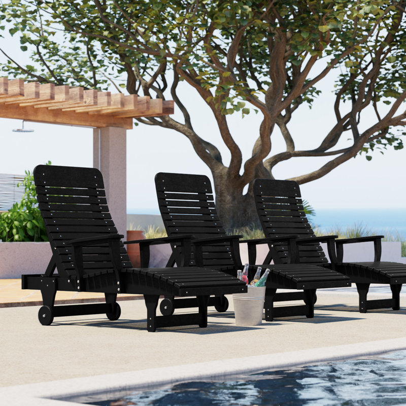 Signature Reclining Chaise Lounge, Black