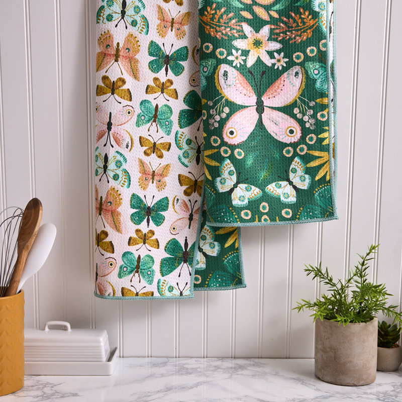 Printed Microfiber Dishtowel Set/2, Poppys Day