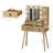 Fluted Oak Vanity Desk With Mirror Bulb Lights Makeup Desk With 2 Drawers Storage Shelves Dressing Table-967769787