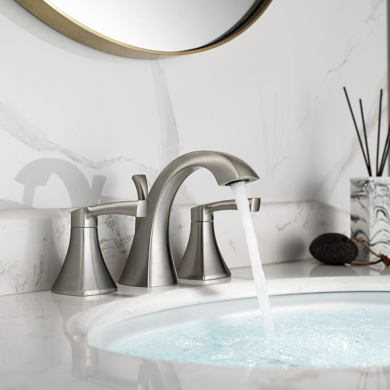 Abbie Brushed Nickel 2-Handle Widespread Bathroom Faucet