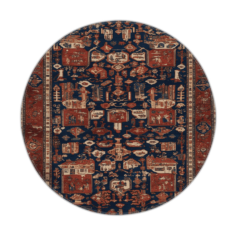 Tapis turc intérieur et extérieur brun, Rond 5 pi