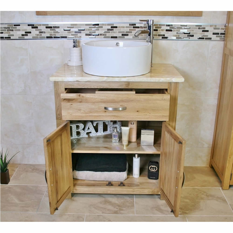 Delrosario 750mm Single Bathroom Vanity with Vessel Ceramic Basin