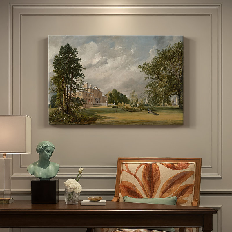 Malvern Hall, Warwickshire-John Constable-Gallery Wrapped Canvas-1809, 24 x 36