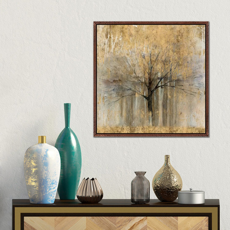 Open Arms Of Gold II by Avery Tillmon - Floater Frame Print on Canvas, 93.98 cm H x 93.98 cm W, Classic Wood Floater Framed
