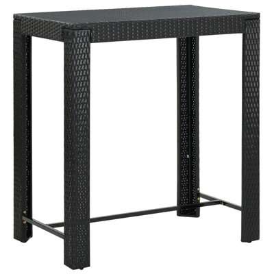Latitude Run® Garden Bar Table Grey 39.4"X23.8"X43.5" Poly Rattan