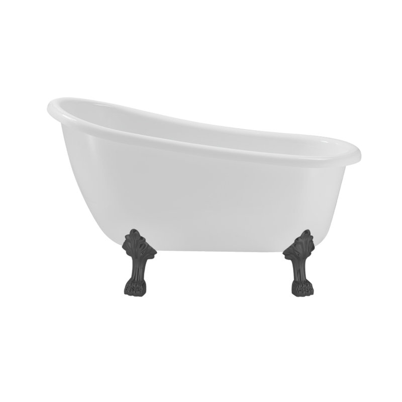 53.1'' x 25.6'' Freestanding Soaking Acrylic Bathtub, Brushed Gun Metal, Brushed Gun Metal