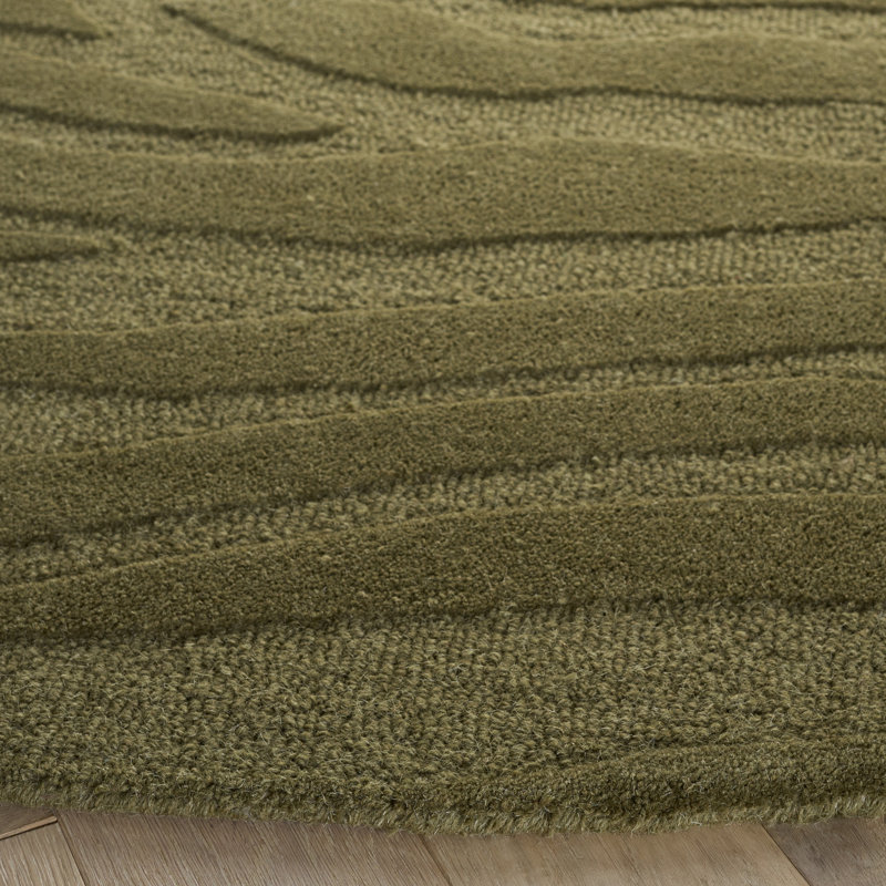 Ebony Hand Tufted Wool,Viscose Abstract Indoor Rug, Round 6'