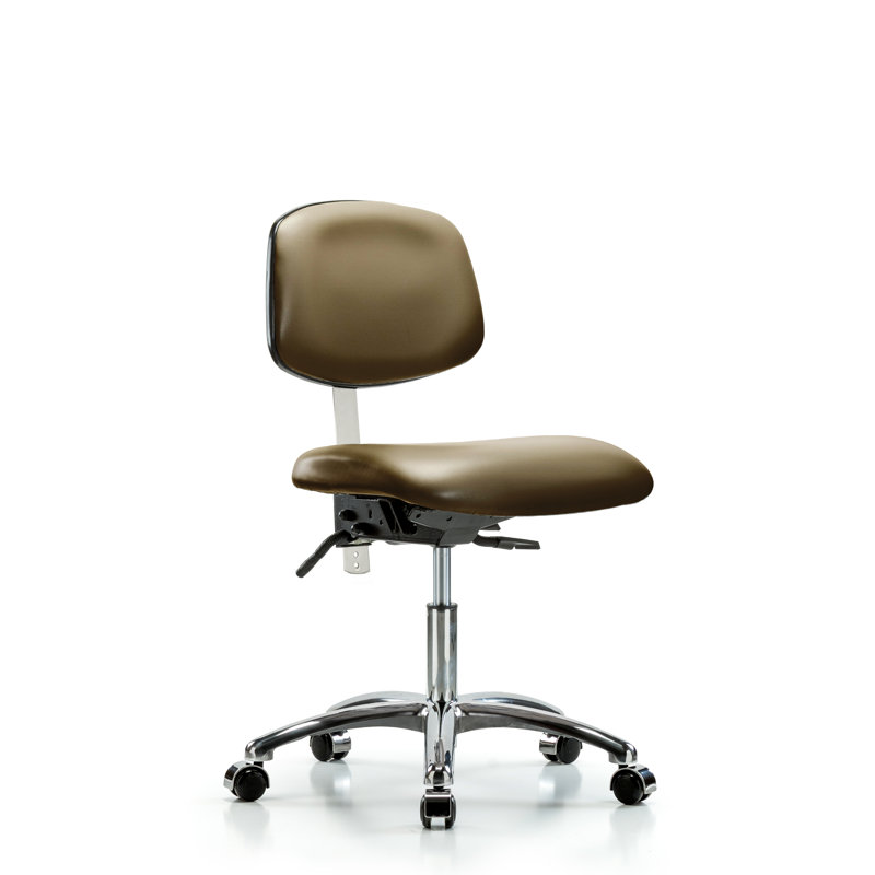 Anglie Vinyl Task Chair, Casters, Taupe