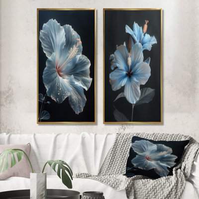 Crystal Hibiscus Botanical Beauty I - Hibiscus Wall Art 2 pièces