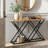 55" Industrial Console Table, Sturdy Solid Rust-Proof Metal Frame & Spacious Multi-Zone Storage Spaces, Scratch-Resistant Waterproof Finish, Fits Entryway, Living Room