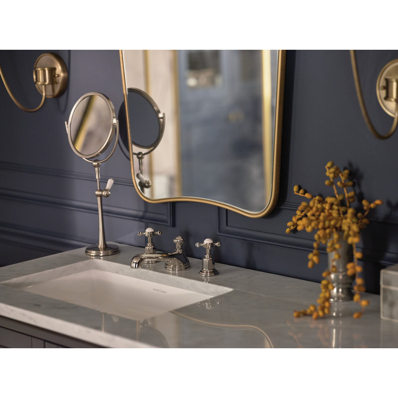 Edwardian™ Widespread Bathroom Faucet with Drain Assembly, Satin English Gold