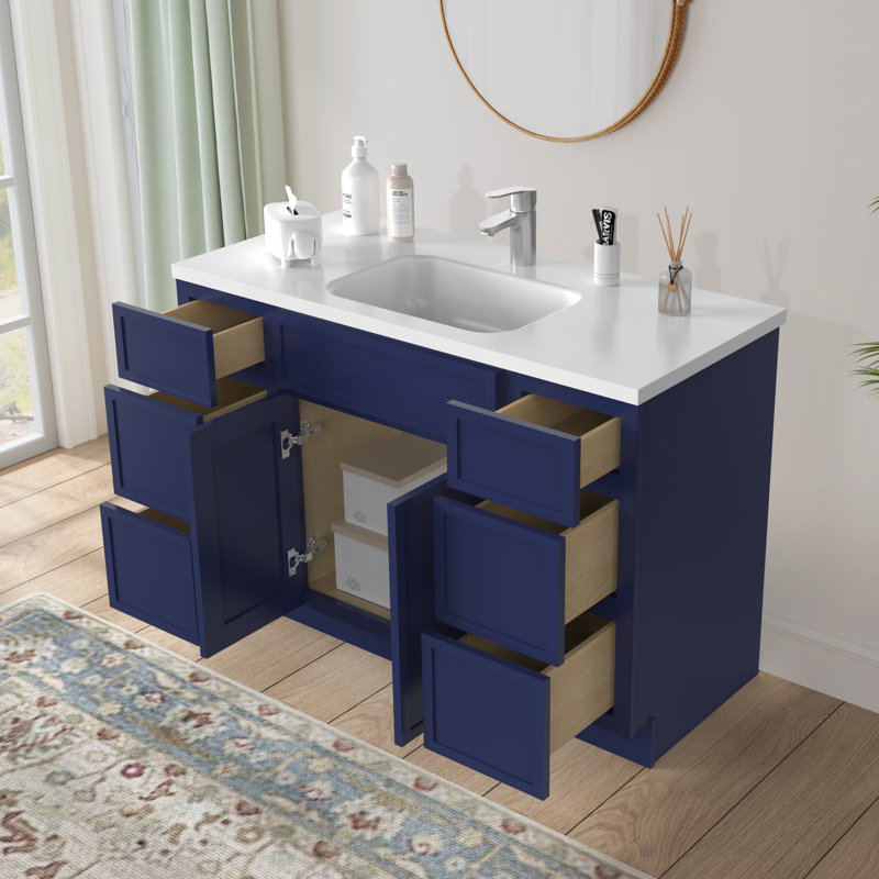 Base de meuble-lavabo simple 48 po seulement, Bleu