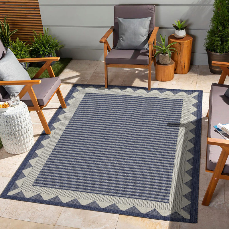 Sunshine Indoor/Outdoor Area Rug, Rectangle 7'10" x 10'3", Blue