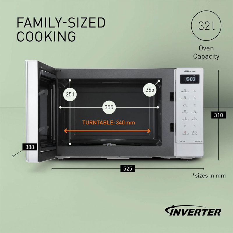 Panasonic 52.5cm 1000W - Watt Recirculating Countertop Microwave