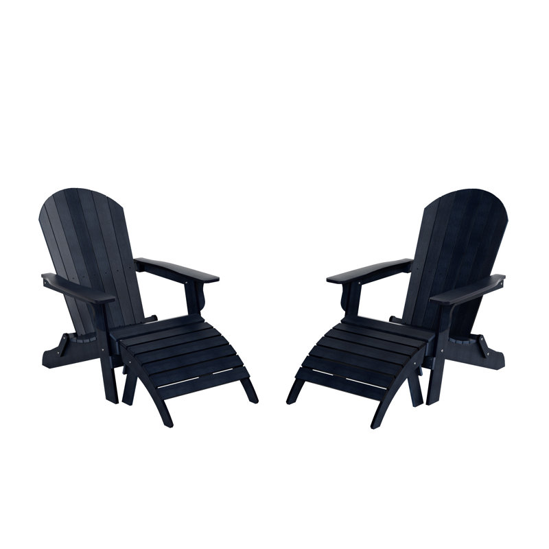 Arrlo Foldable Outdoor Adirondack Chair, Navy