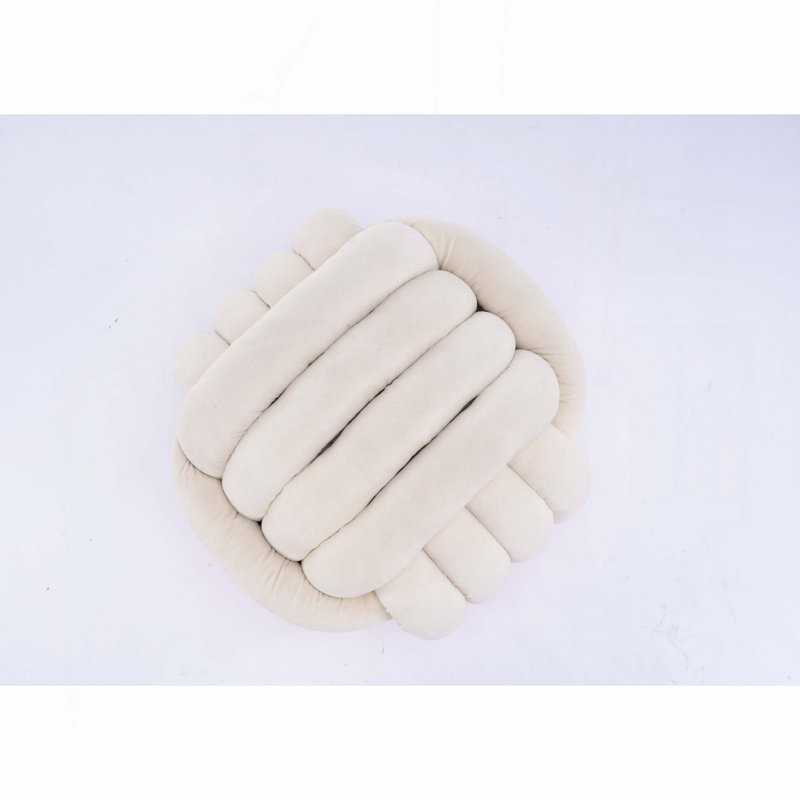 Ottoman Makeup Stool Footstool, Beige Chenille