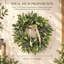 Couronne artificielle 17,72 po olive et lavande avec ruban en toile de jute