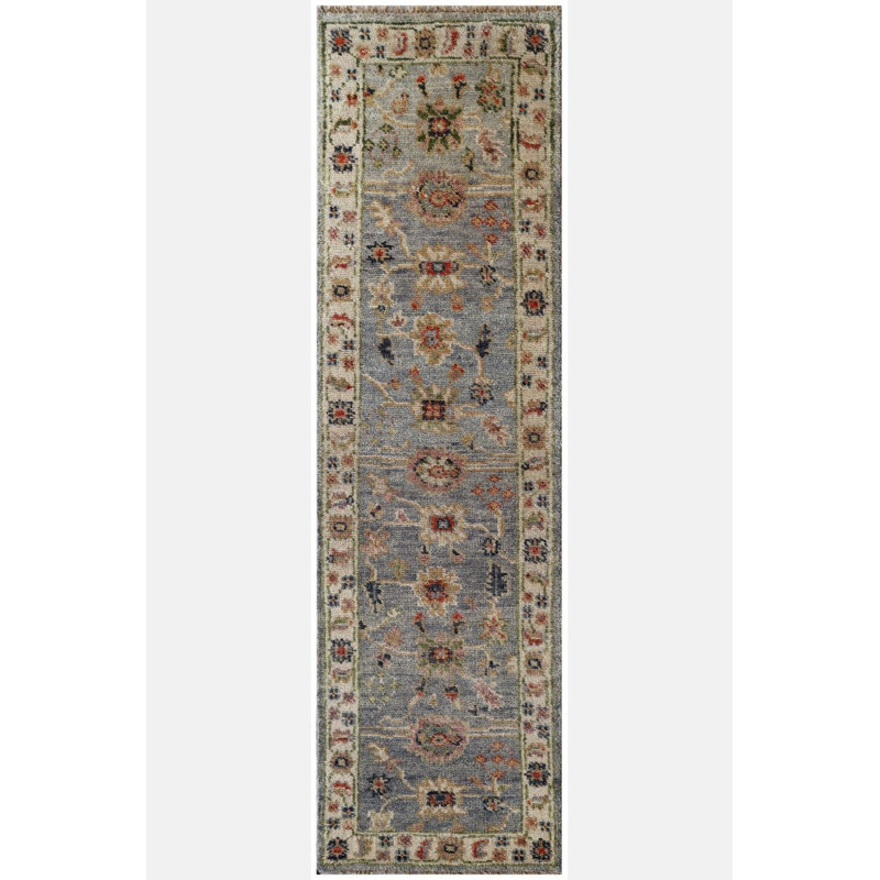 Tapis de couloir unique 2 pi 5 po x 7 pi 11 po gris