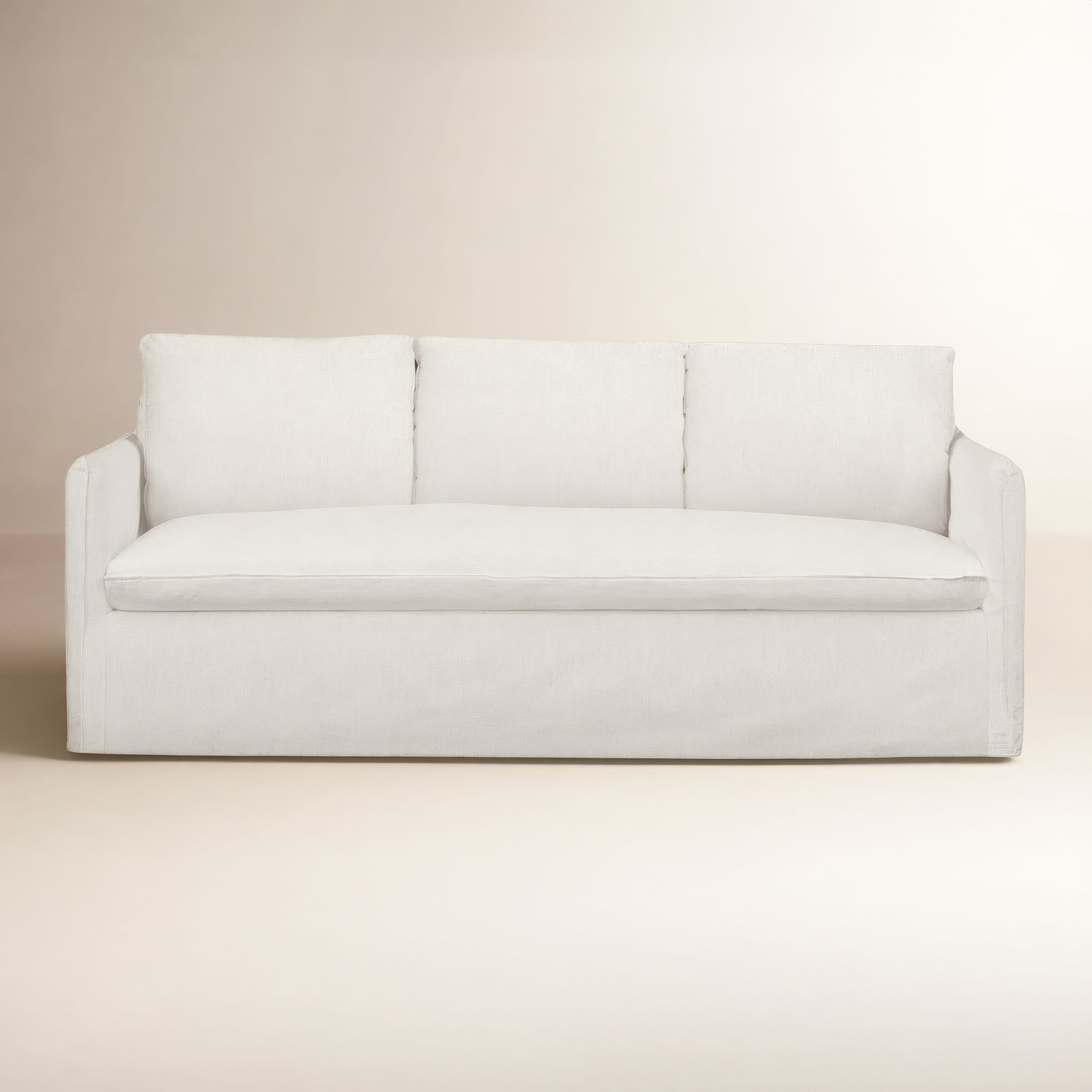 Bellatrix 83'' Slipcovered Sofa, Nomad Snow Crypton® Chenille
