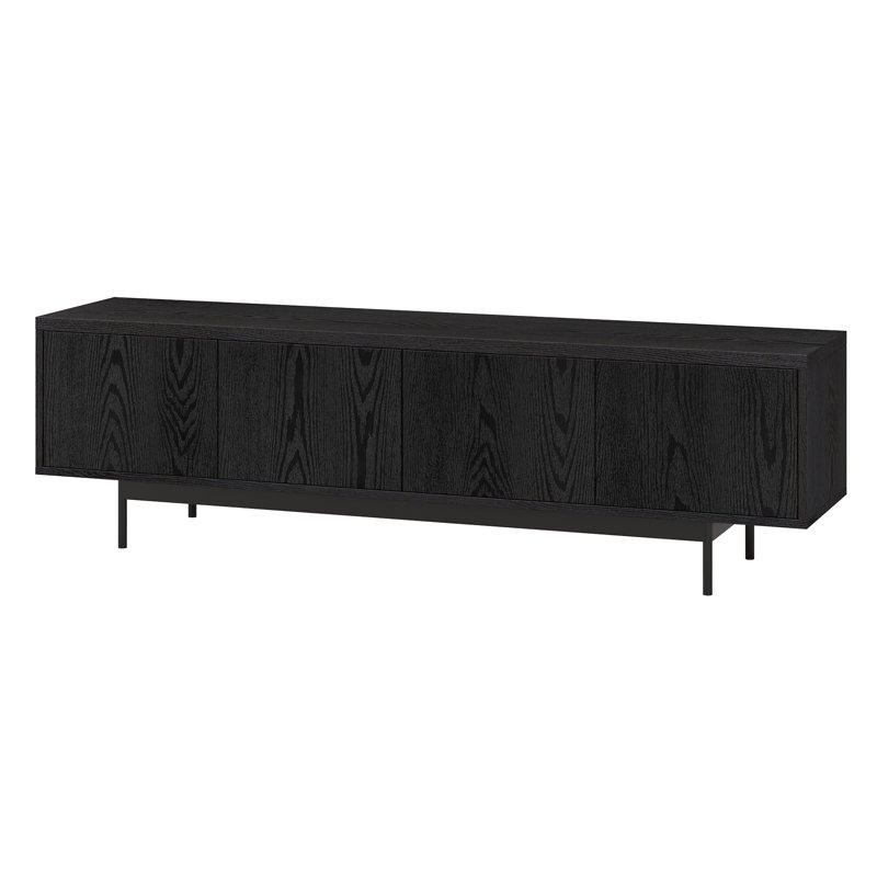 Meuble télé pour téléviseur de 75 po ou moins Abington, Grain noir