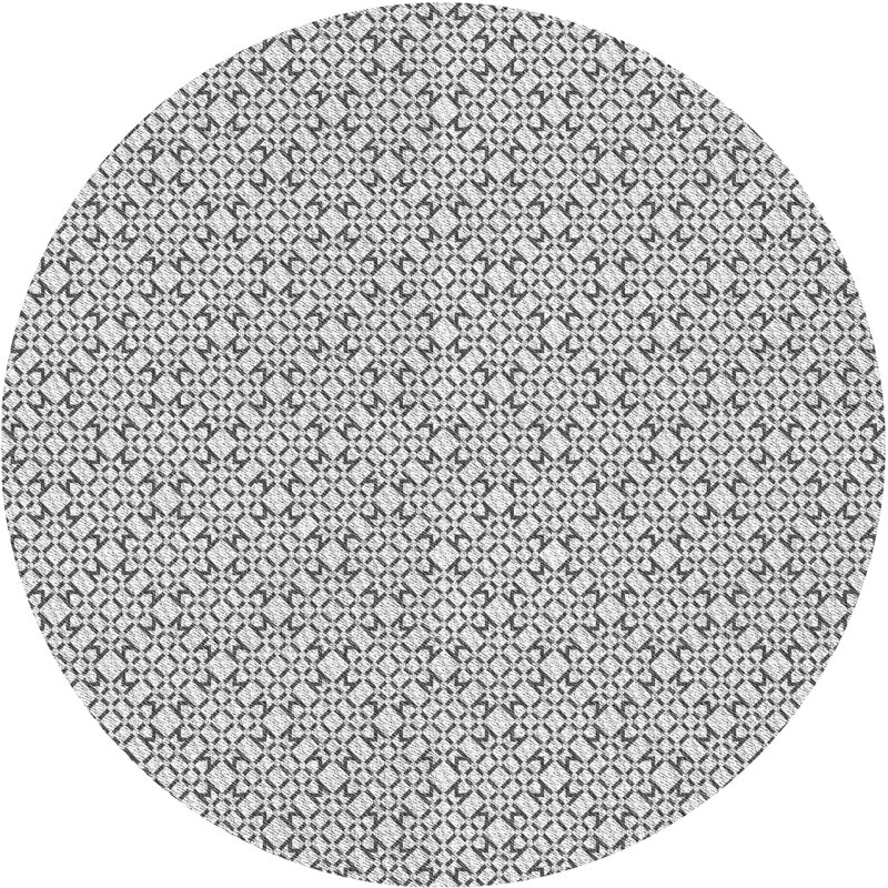 Tapis brun/gris à motifs, Rond 6 pi