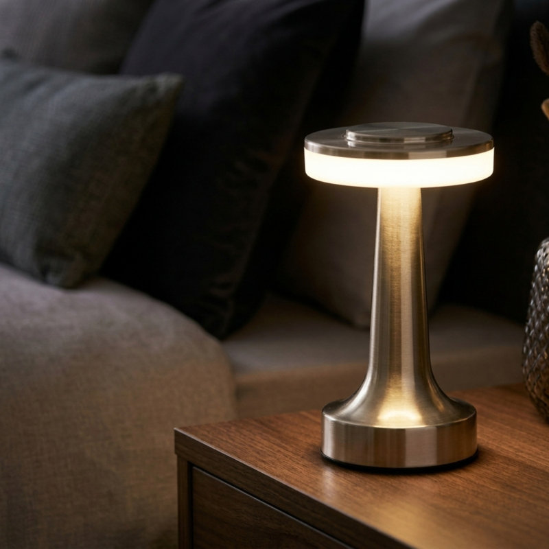 Novelty Table Lamp, Set of 2, Nickel