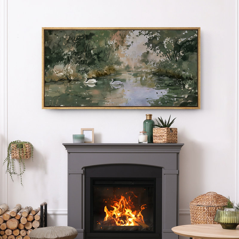 «River Through The Forest», art mural abstrait sur toile de salon, impression numérique sur toile giclée sur toile, Naturel