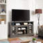 Meuble télé avec 2 portes vitrées et rangement ouvert-2127699755