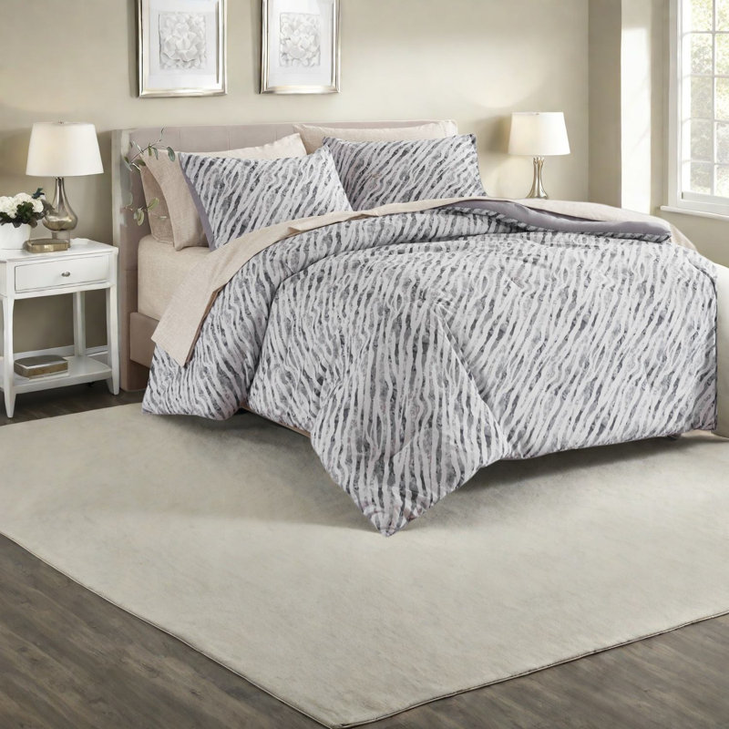 - Ensemble de literie simple TG, ensemble de draps en polyester gris, maison moderne