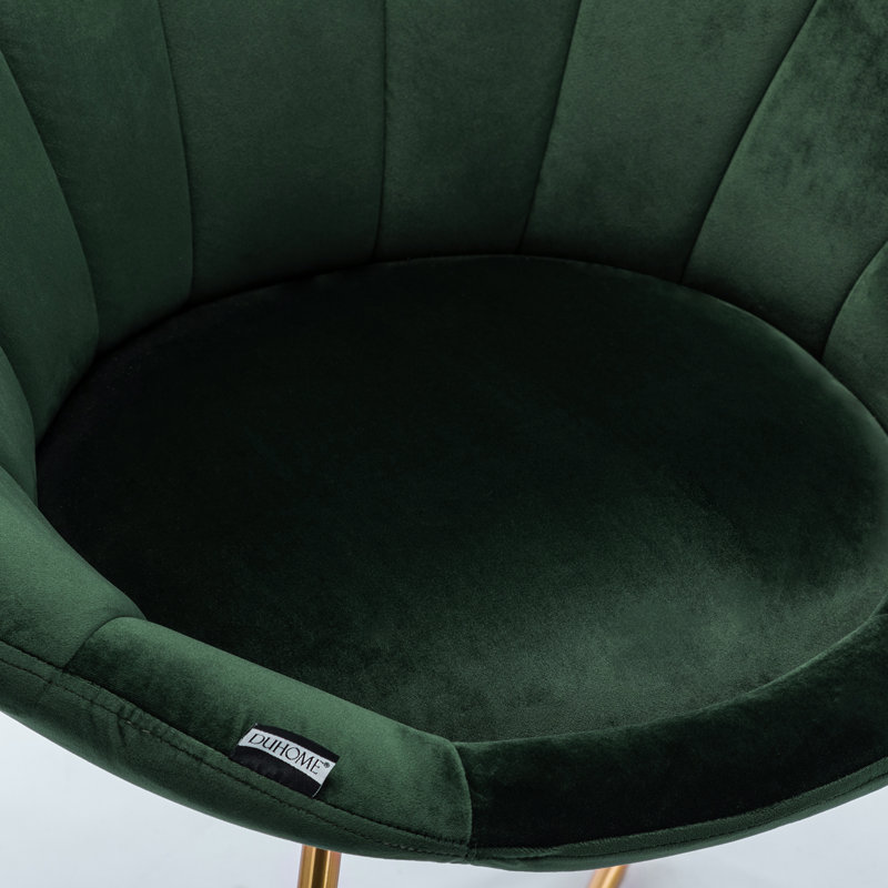 Chaise d'appoint en velours matelassée moderne, Velours vert foncé
