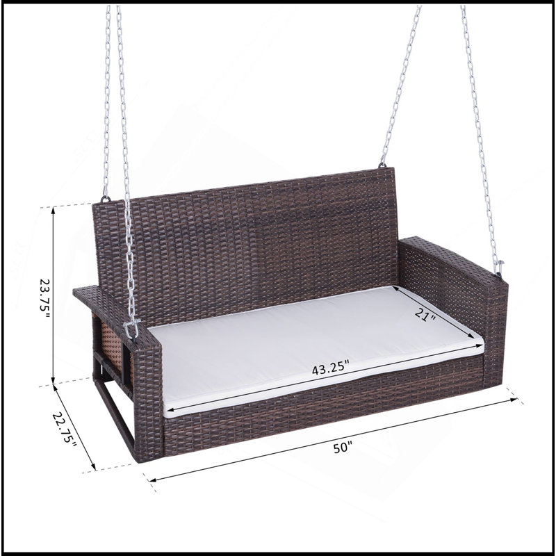 Banc pivotant confortable pour deux personnes, Brun