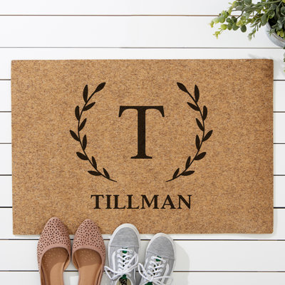 Laurel Initial 27" x 18" Non-Slip Indoor Door Mat