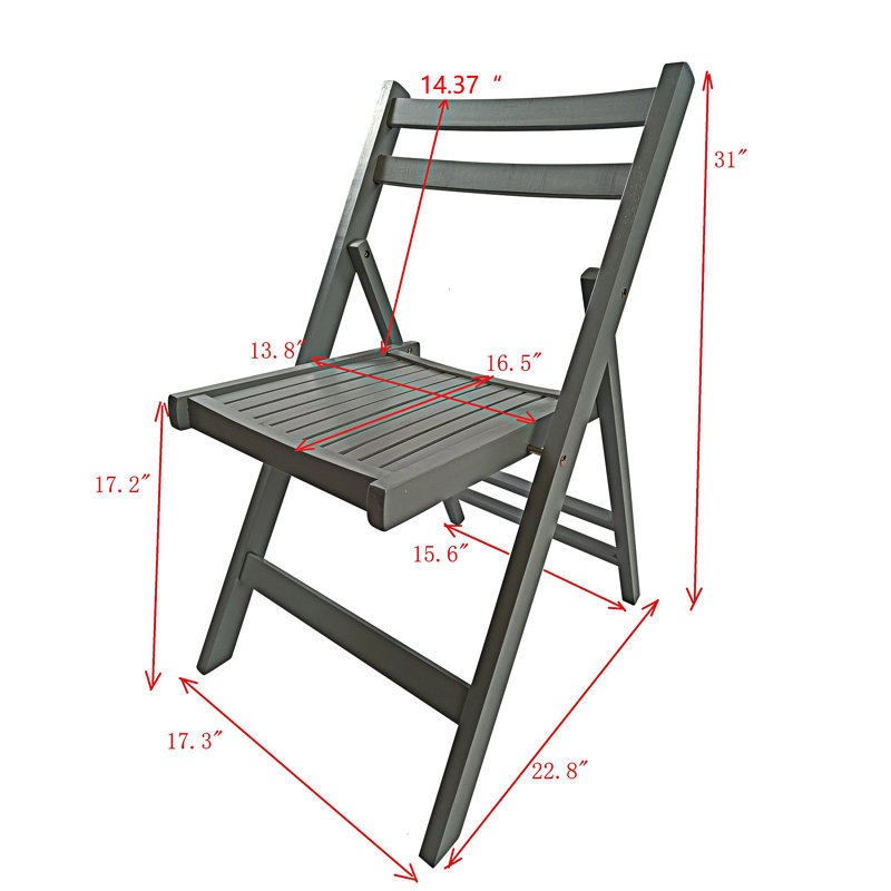 Ensemble de 4 chaises pliantes en bois, Grey