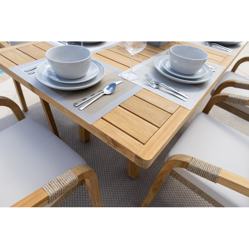 Darnecia 6 - Person Rectangular Solid Acacia Wood Outdoor Dining Set