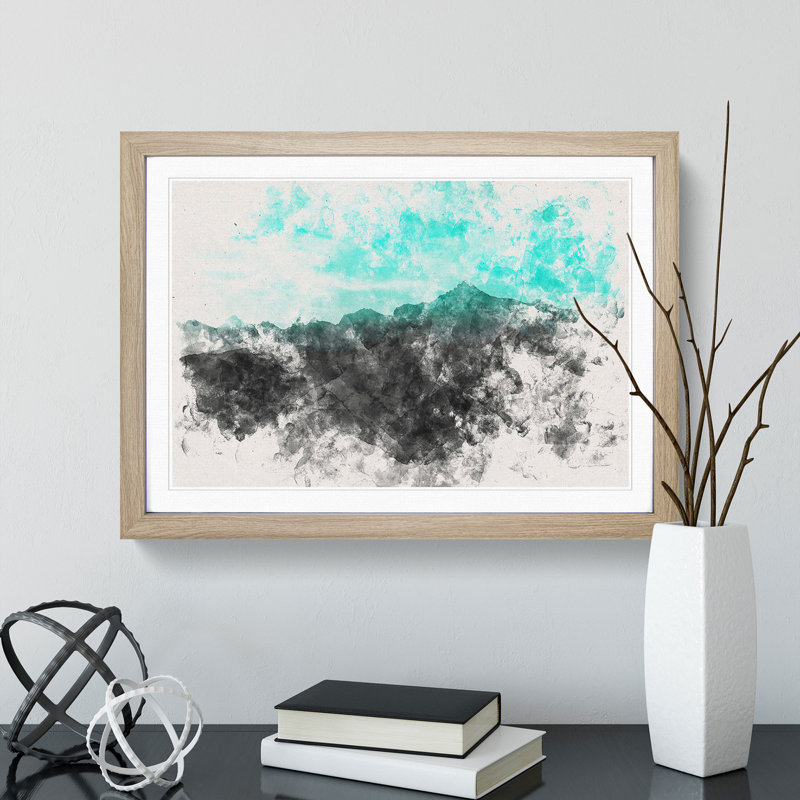 Mint Green Sky - Framed Print, Oak Framed, 62cm H x 87cm W x 2cm D